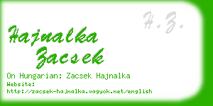 hajnalka zacsek business card